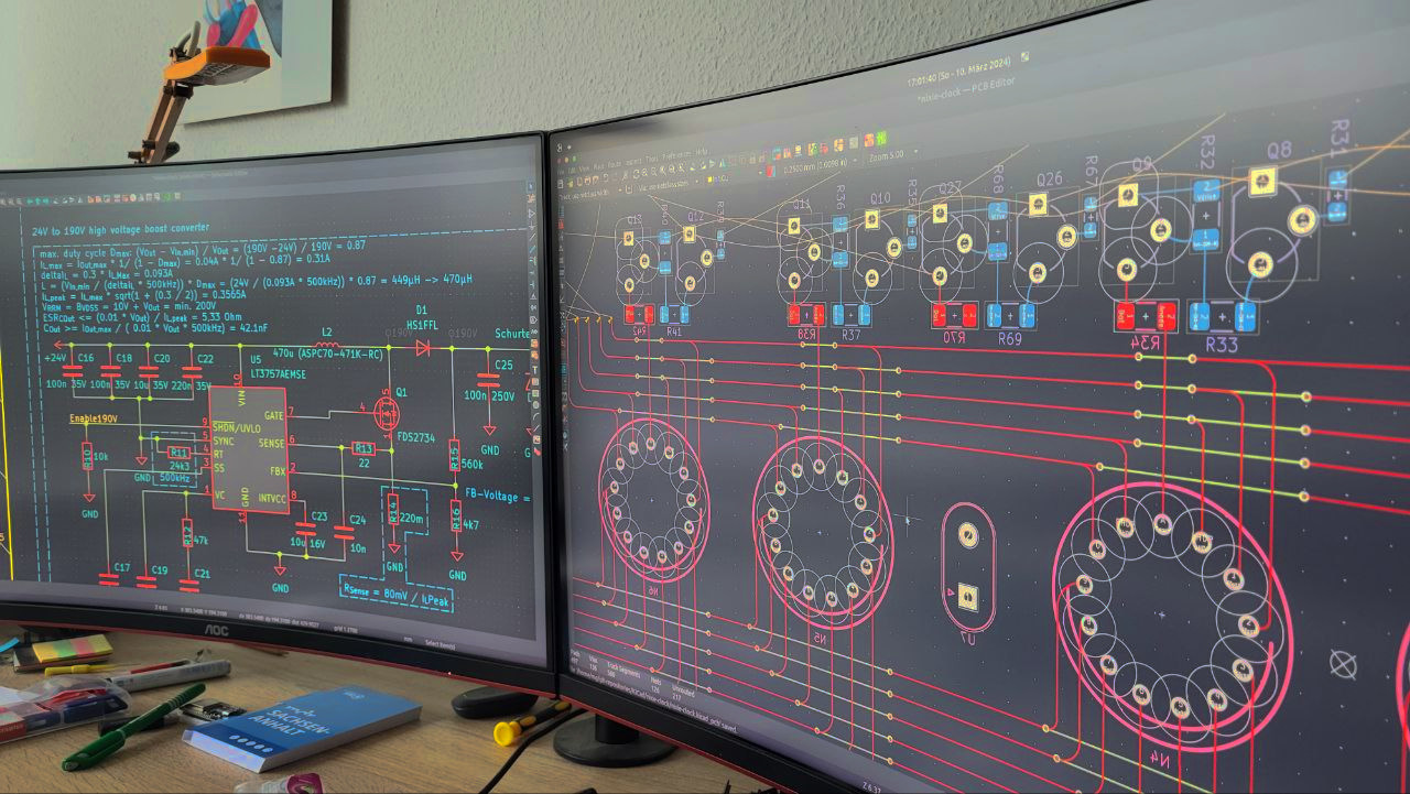 Schaltplan der Nixie-Uhr